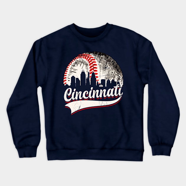 Vintage Cincinnati baseball Crewneck Sweatshirt by Dreamsbabe